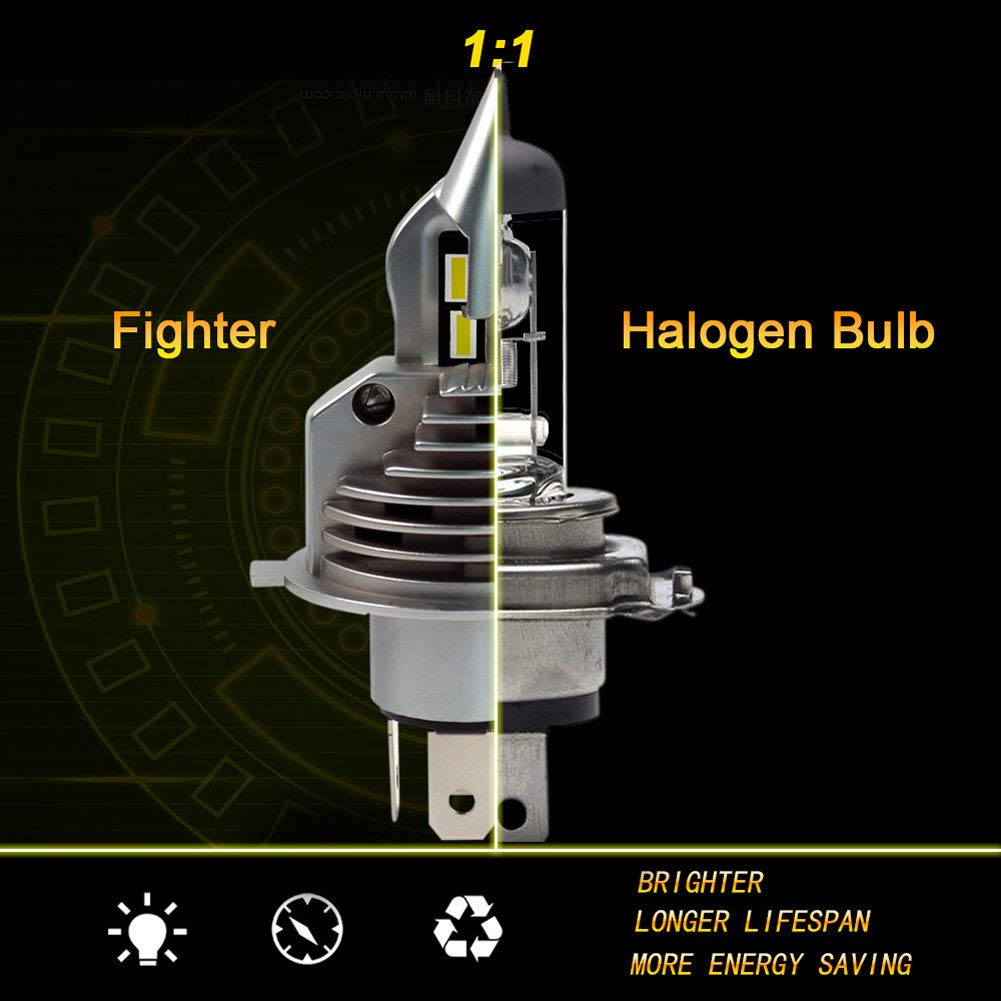 Combattente Auto Fari A LED, Lontano E Vicino 6500K 35W 2 Pezzi Ip65 Impermeabile per Auto H4