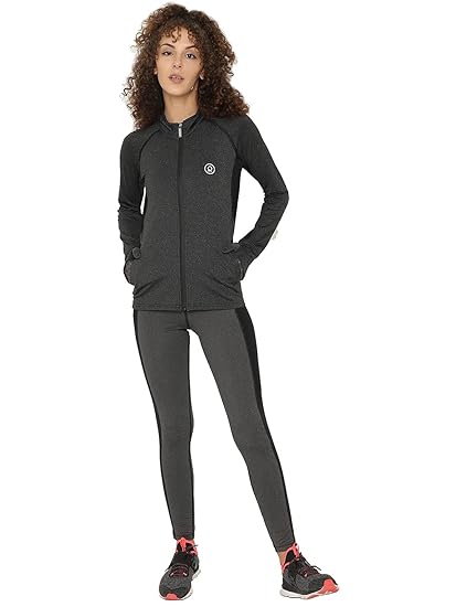 Women Sports Zipper Running Winter Track Suit Set