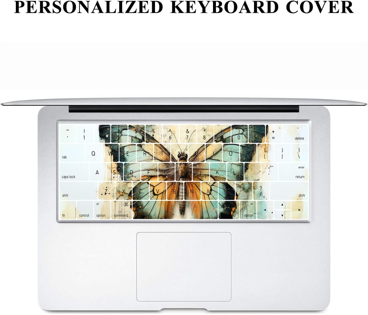 Custom Laptop Case for Clear Black MacBook Air 13 inch Case 2025 2024 2023 2022 M4 A3240 M3 A3113 M2 A2681 with Personalized Keyboard Cover