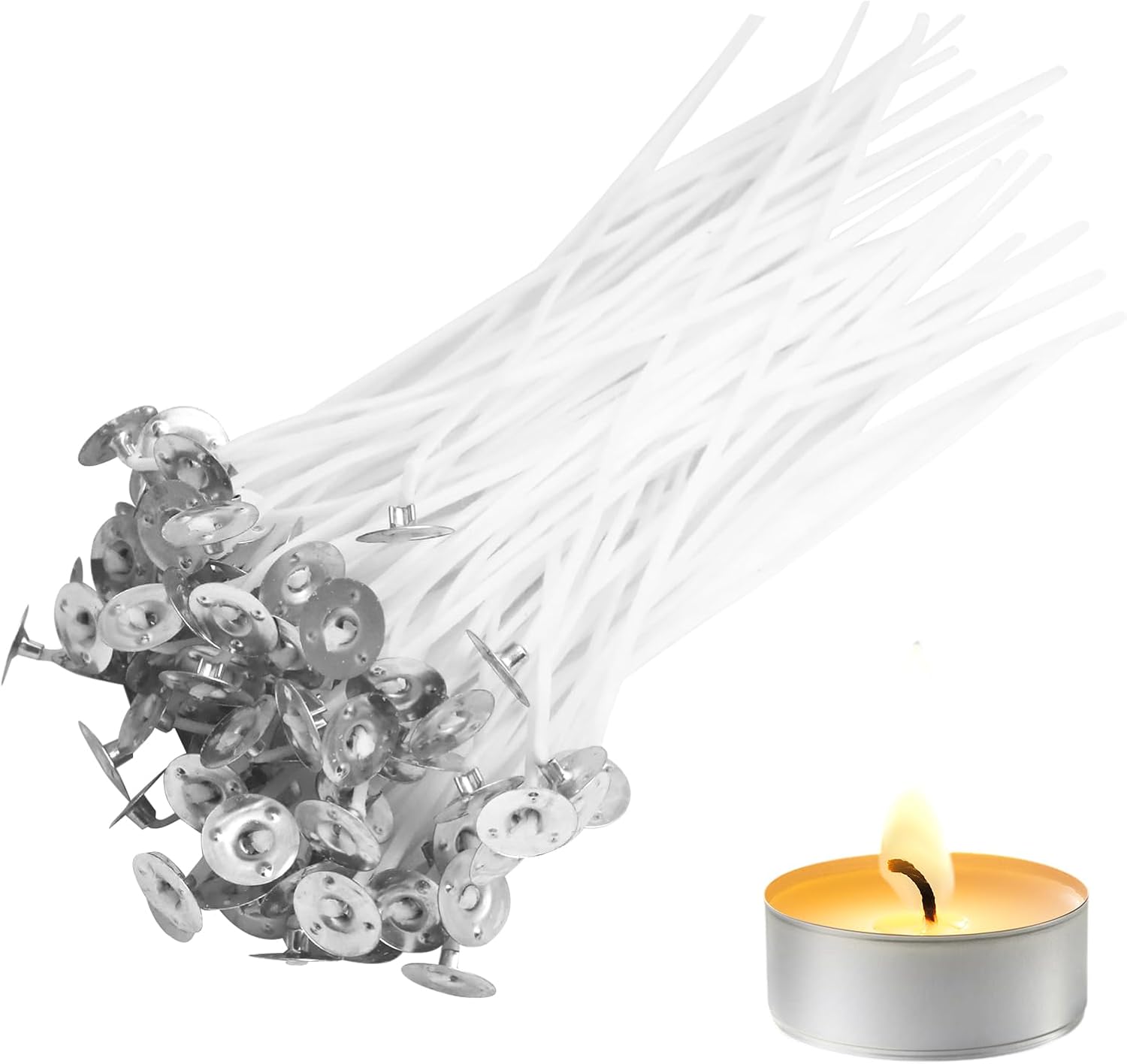 100 PCS Candle Wicks for Candle Making,6 Inch White Candle Wick,Thick Cotton Candle Wicks,Wax Candle Making DIY Candle String
