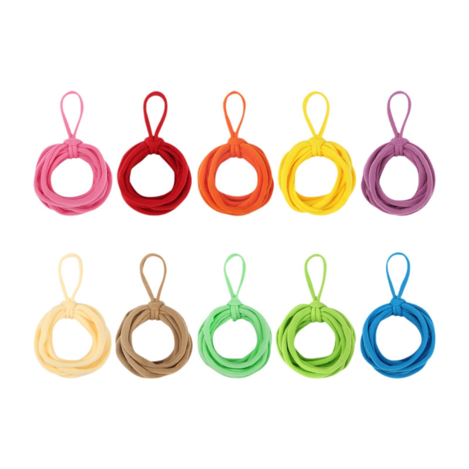 Tachiuwa Weaving Loom Loops Multi Colored DIY Crafts Supplies Elastic Potholder Loops for Heat Insulation Pads Handmade Bags Gifts, 10 Colors 120pcs
