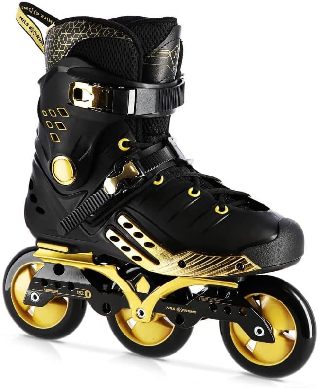 NA20006 Inline Skates for Men and Women - Inline Skates - ABEC9 Ball Bearings - Adult Inline Skates - 85A Wheels - Roller Skates 38 - Black and Gold