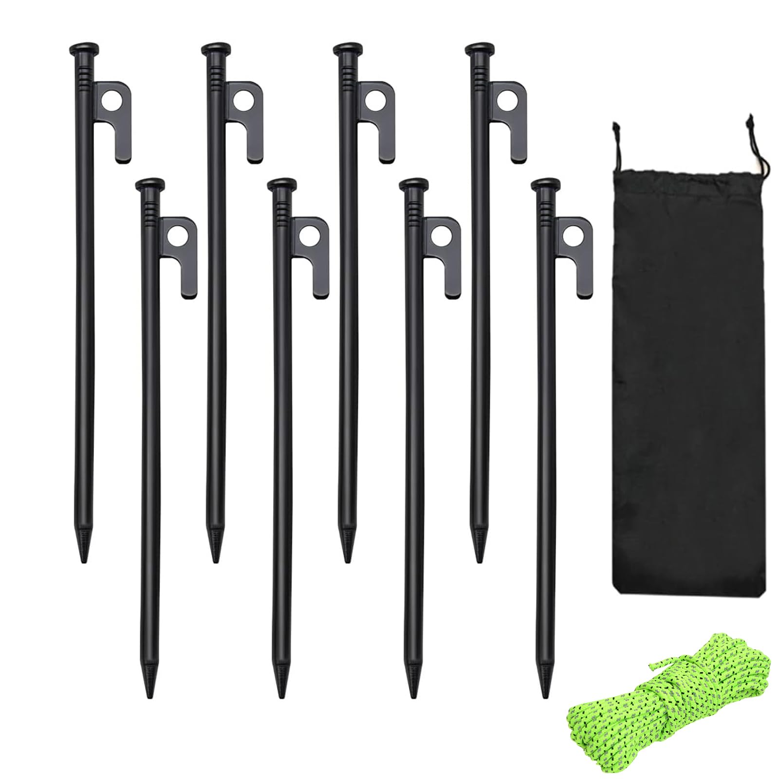 Estacas para tienda de campaña en caminatas de montaña y jardinería familiar Hniuyun