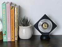 Vista 4 de HillSpring Soporte de exhibición transparente de 3.6 pulgadas, marco de exhibición flotante 3D para medallón, medalla, espécimen, caja de soporte