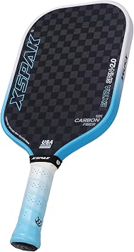 12K Carbon Fiber Pickleball Paddles, USAPA Polypropylene Honeycomb Paddle with Cushion Comfort Grip, SPIN2.0 World Champion Surface Technology Options Pickleball Racket