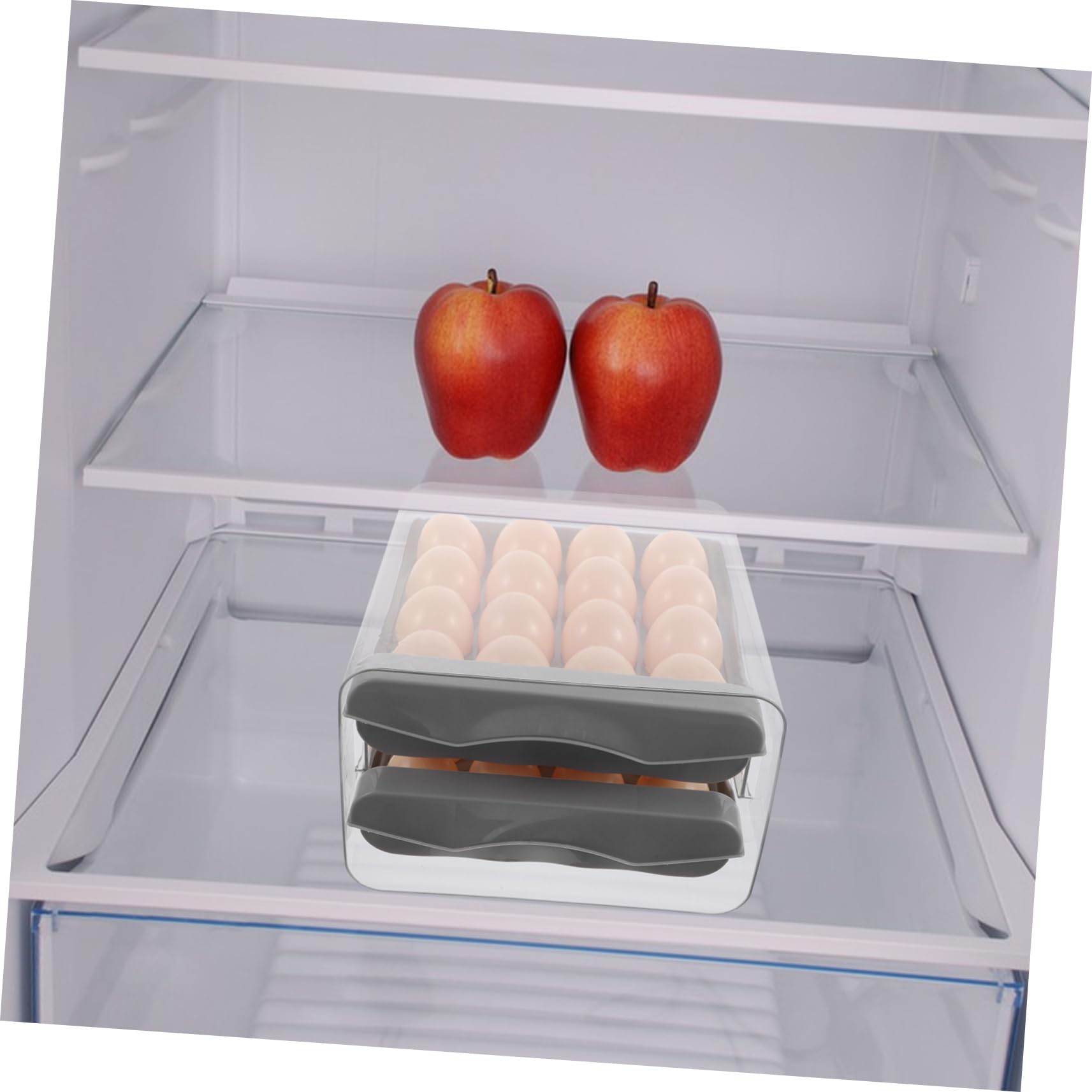Gatuida Caja Para Guardar Huevos De Doble Capa Rejillas Transparente Para Refrigerador y Cajón De Cocina Organizador De Huevos Estante Para Guardar