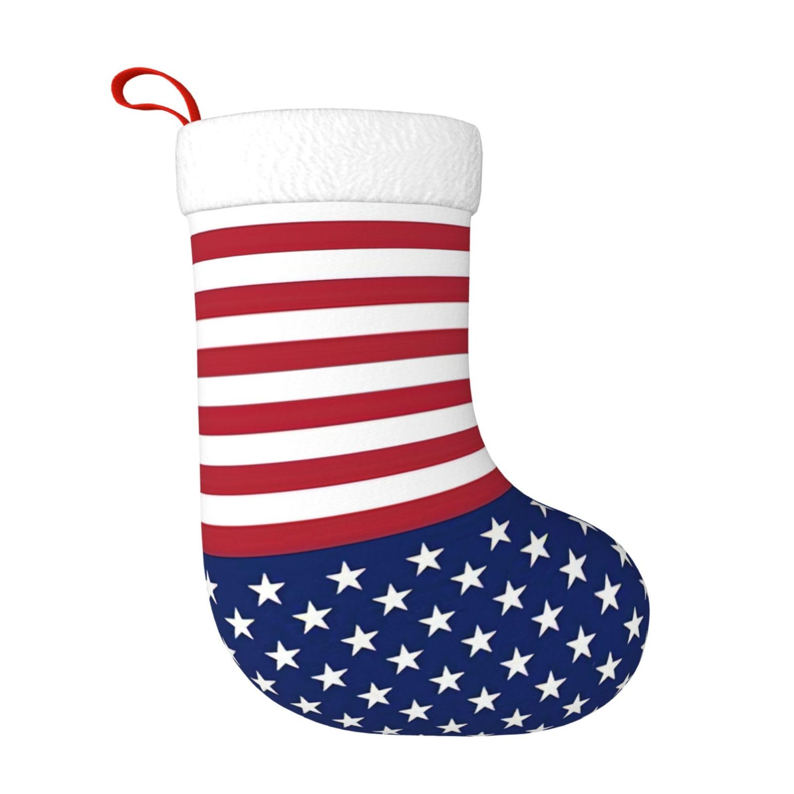 American Flag Stars Stripes Print Themed Christmas Stockings Xmas Holiday Season Party Decor Christmas Stockings