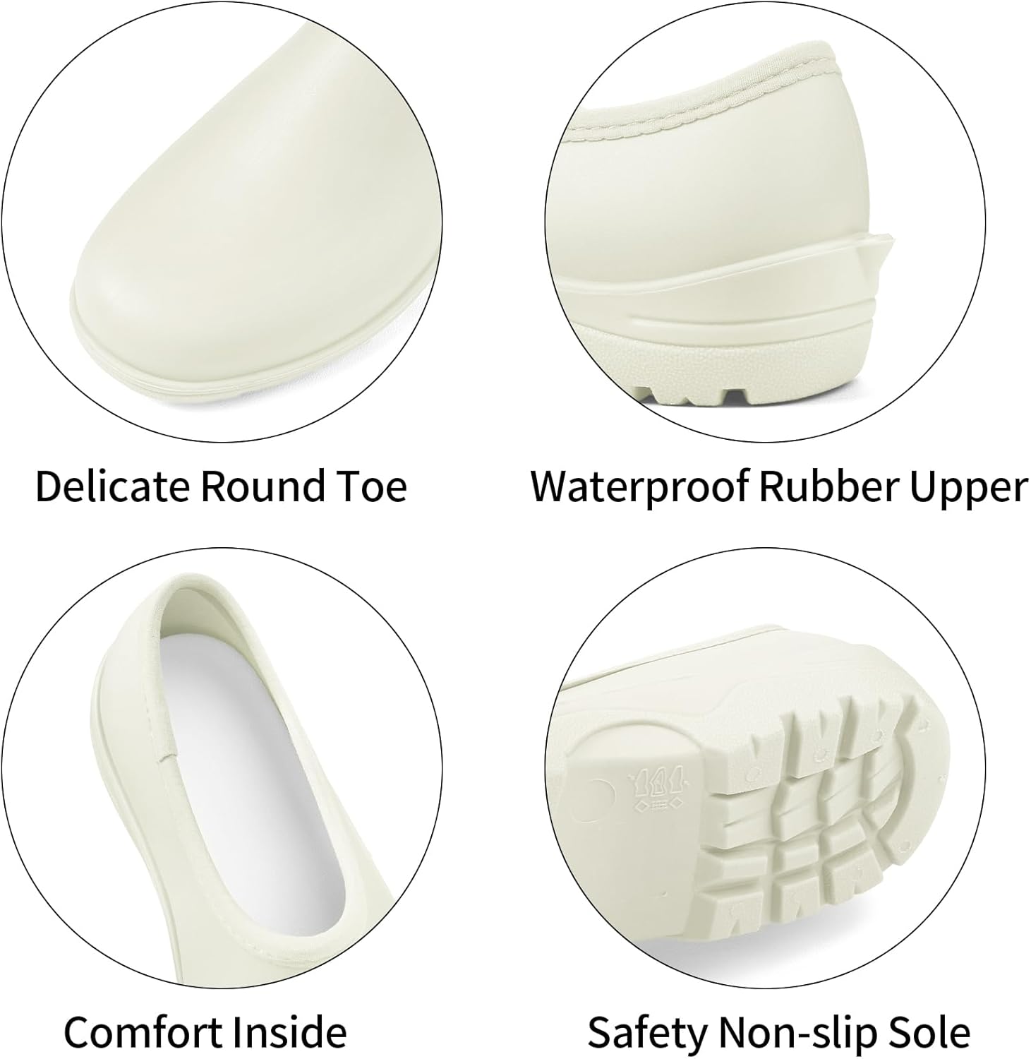 DKSUKO Waterproof Garden Shoe for Women Outdoor Slip-On Rain Boots Short Ankle Work Shoes and Garden Clogs with Comfort Insole - Image 4