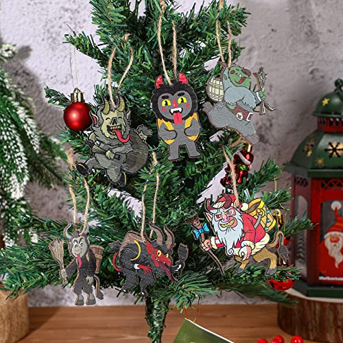 Vicenpal Krampus Weihnachtsschmuck aus Holz, Horror, Weihnachtsbaumschmuck, Krampus, Folklore, gruselige Dekoration für Weihnachten… – Ansicht 3