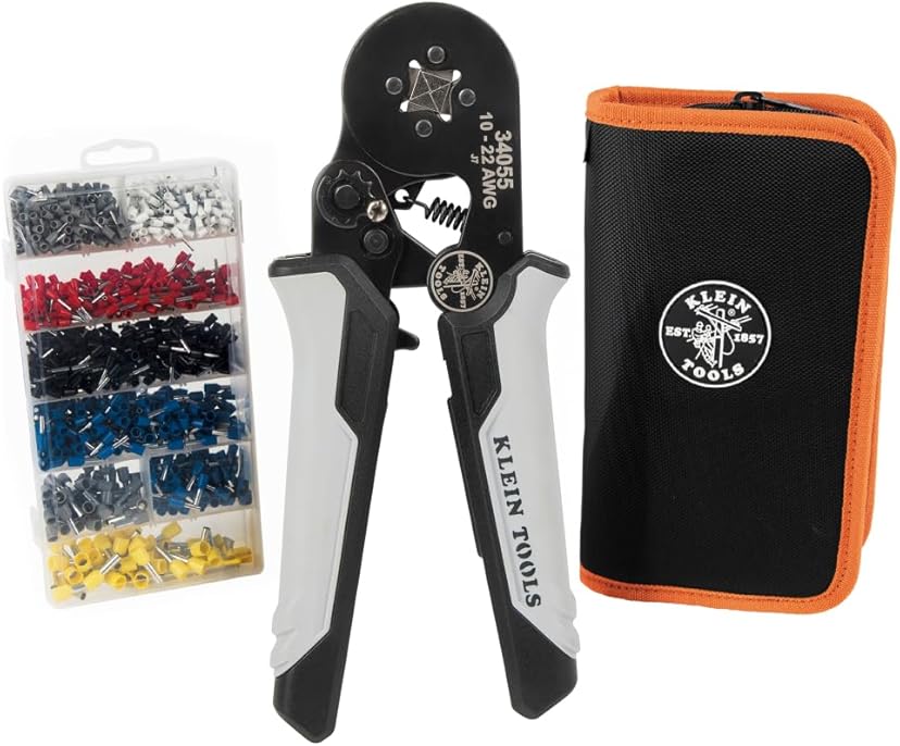 34060 Ferrule Crimping Tool Set With Ratcheting Square Crimper Pliers ...