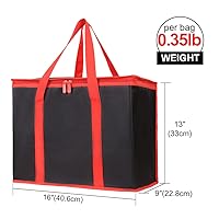 Vista 2 de Bodaon - Paquete de 1 bolsa de compras reutilizable y aislada para comestibles, tamaño XL, bolsa térmica para picnic con parte superior fría, bolsa