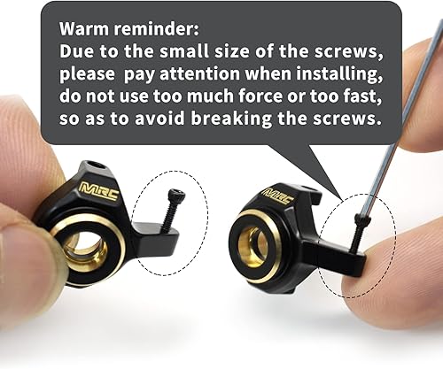 Miniatura 5 de MRC Nudillos de dirección delantera de latón negro actualizaciones piezas RC contrapesos para 124 RC Crawler Axial SCX24 AXI90081