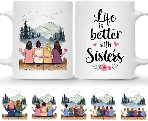 Miniatura 61 de Gossby Taza de café personalizada para mejor amiga, regalo personalizado para mejor amiga con diseño, nombre, Navidad, cumpleaños, regalo de amistad