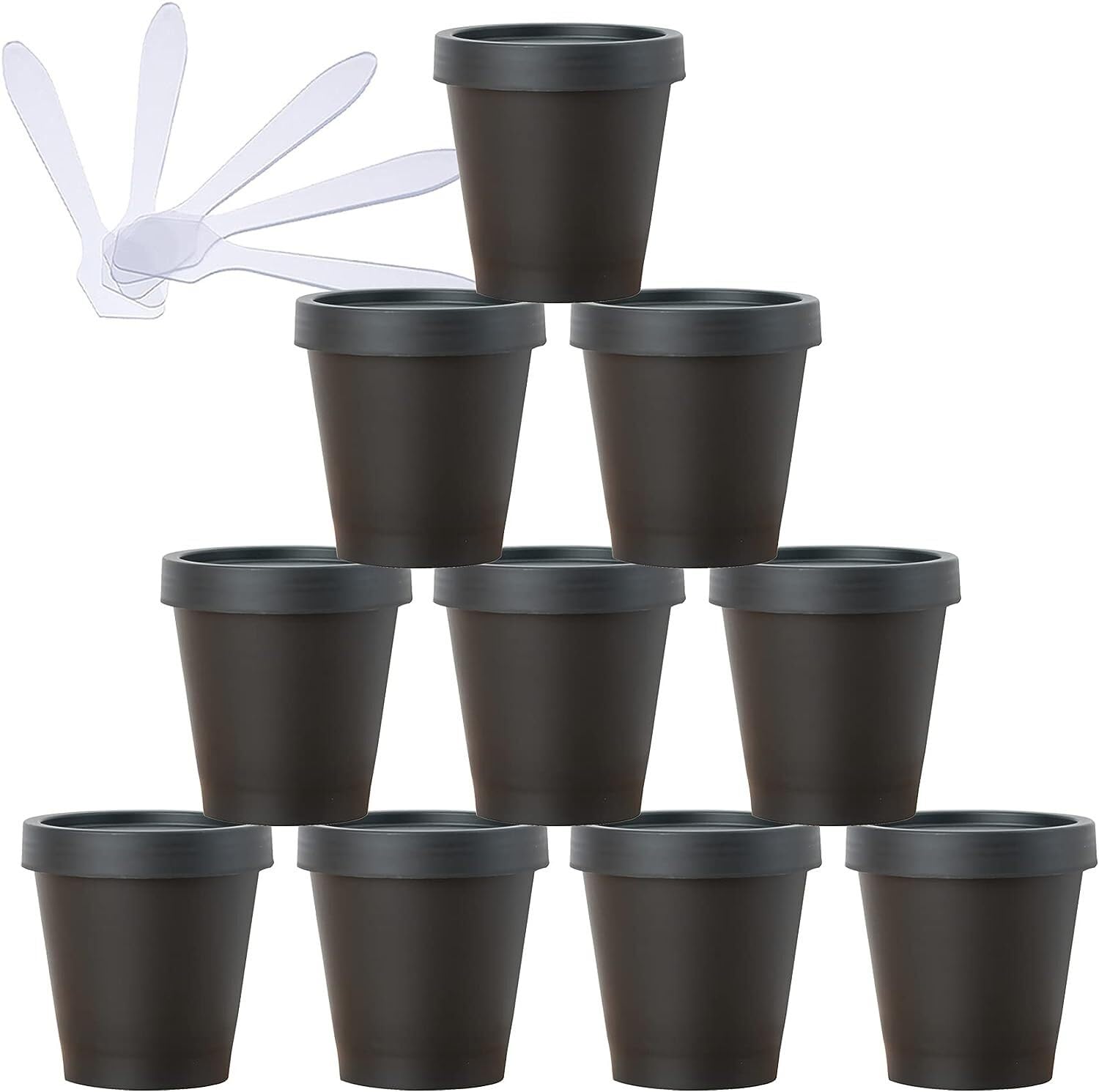 FLYIODFCXV cosmetic jar, 20 PC Plastic Storage Jars with Inner Liner for Body Hand Face Cream Lotion Gel 5X Spatula(Black,200ml)