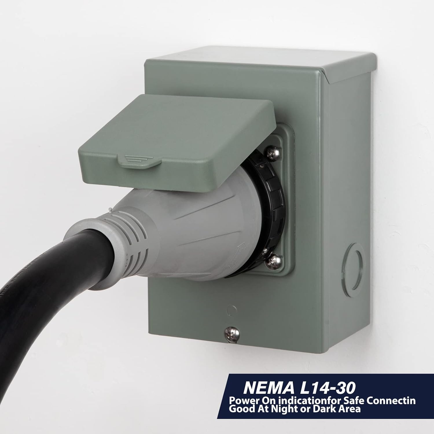 PAULINN 30 Amp RV Power Outlet Box, Bundle with 30A Generator Power Inlet Box NEMA 3R Generator Outlet Box for Outdoor Receptacle, 4 Prone, PB30, L14-30P, 125/250 Volt, 7500W 30 Amp Generator Transfer