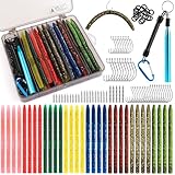 TOPFORT Fishing Lures, Bass Fishing Kit with Wacky Worm, Fishing Worms for Bass Fishing, Soft Plastic Baits with Hooks, Weights, Fishing Accessories, Fishing Gear Fishing Gifts for Men with Tackle Box