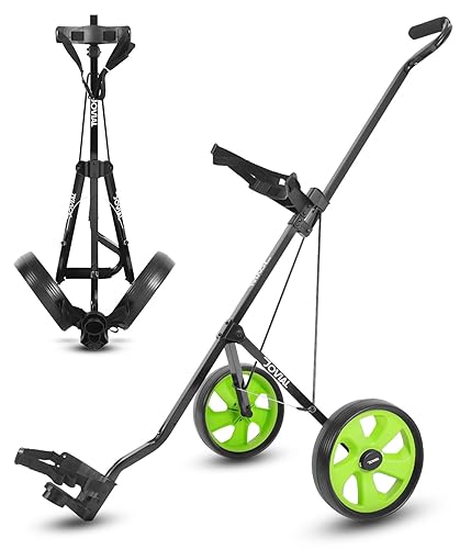 JOVIAL 2 Wheel Golf Push Pull Cart - Lightweight, Foldable,