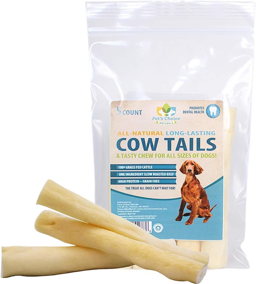 Pet’s Choice Naturals Cow Tail, Beef Chew for Dogs, 5 ct