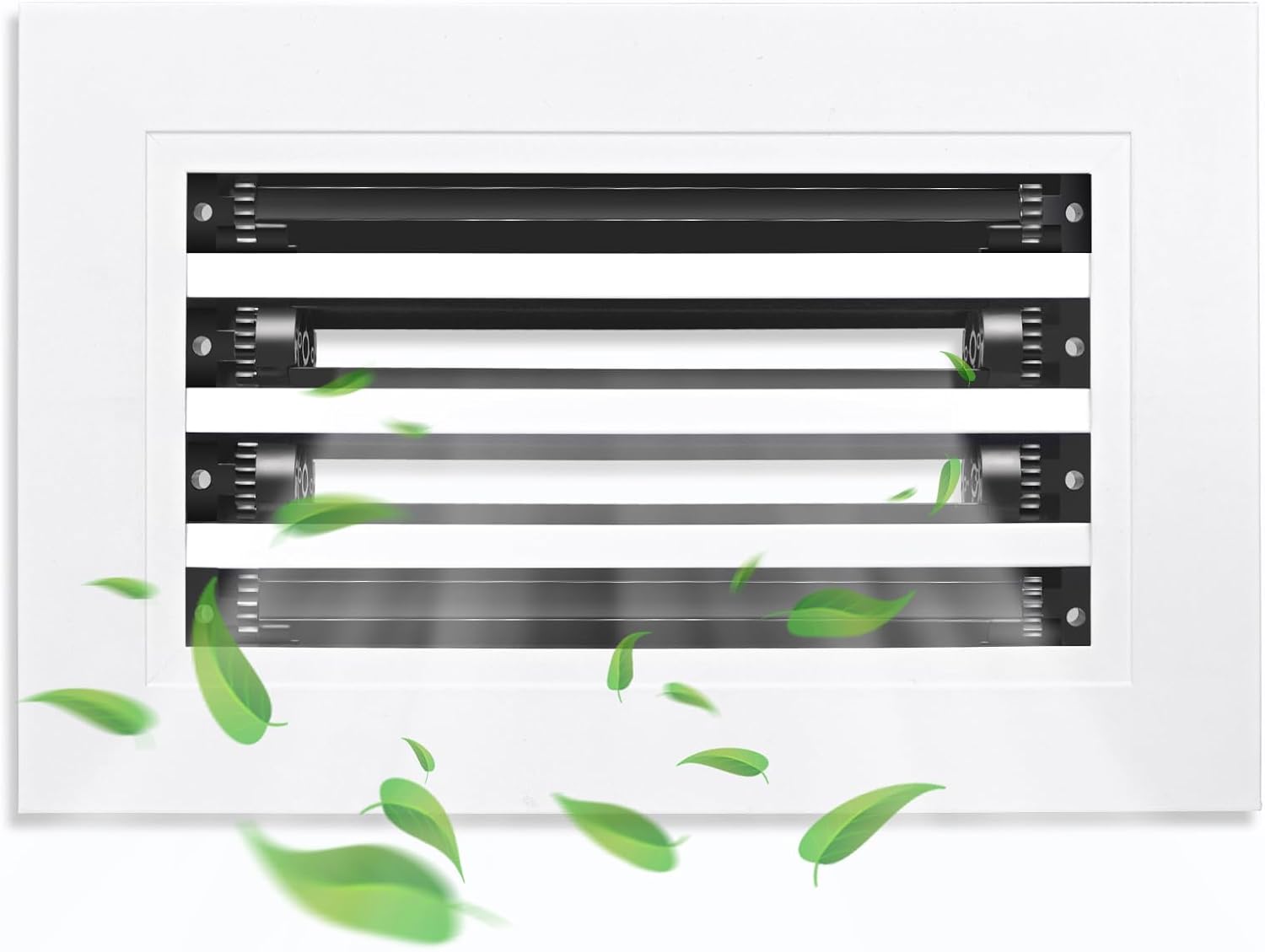 12x6 Modern Air Vent Cover, Decorative White Aluminium Air Vent Cover for Wall, Ceiling and Floor, Roller Rotation Regulates Airflow and Direction, for Air Outlet and Return, Made of Aluminum Alloy