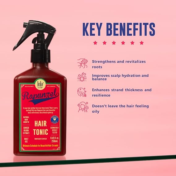 Lola From Rio Rapunzel Hair Tonic Spray for Women Hair Strengthening Treatment Thickening Spray for Fine Hair Supports Fuller, Healthier-Looking Hair 8.45 fl oz
