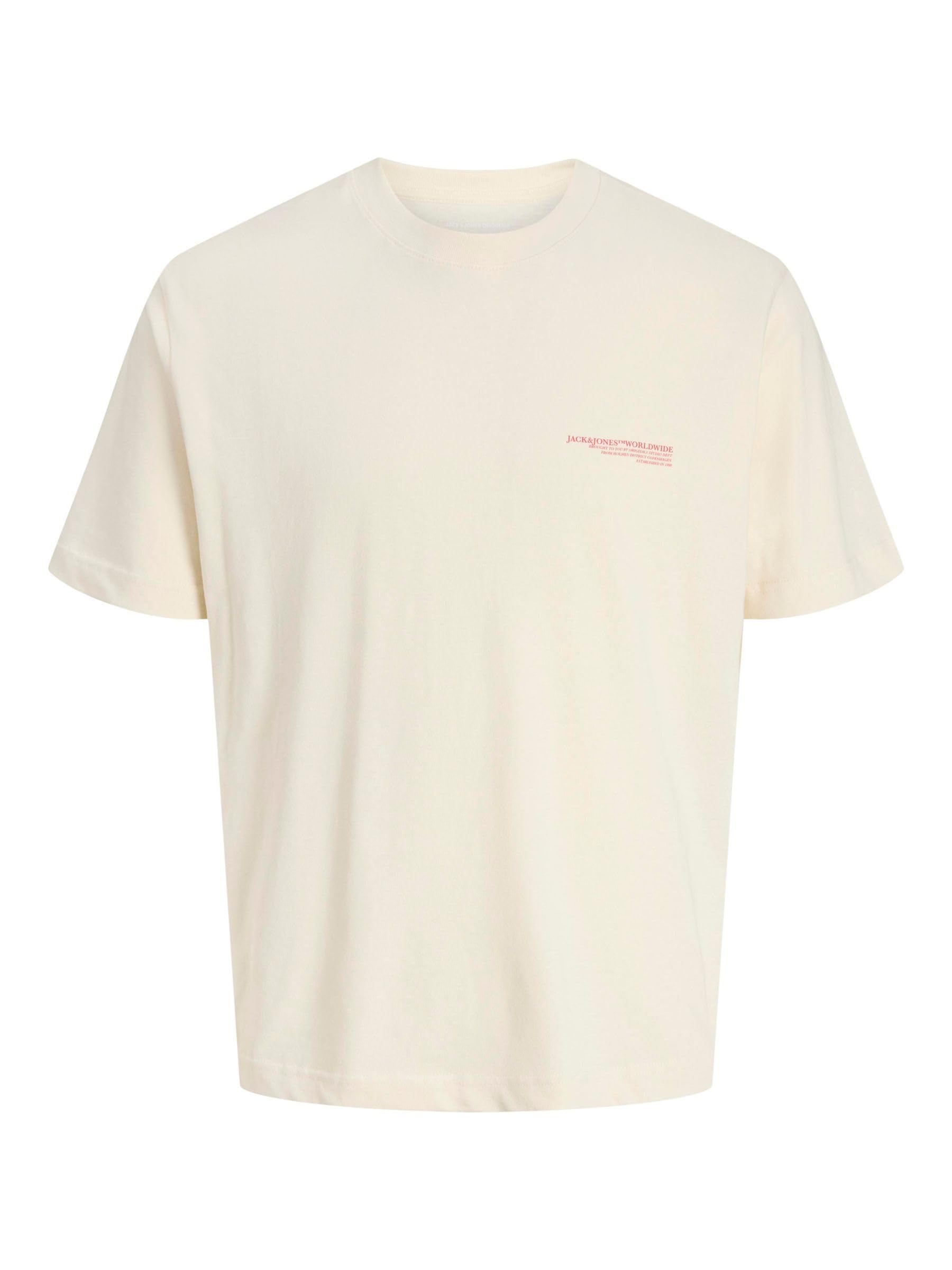 JACK & JONES Jorbillyburg Photo Tee SS Crew Neck, Antique White, M