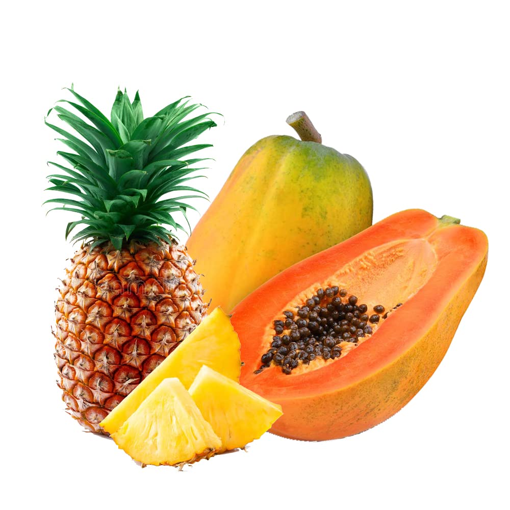 Veenas Fruits Combo | Fresh Pineapple Approx. 1Kg | Papaya Single | 100% Fresh and Natural | Nutritional