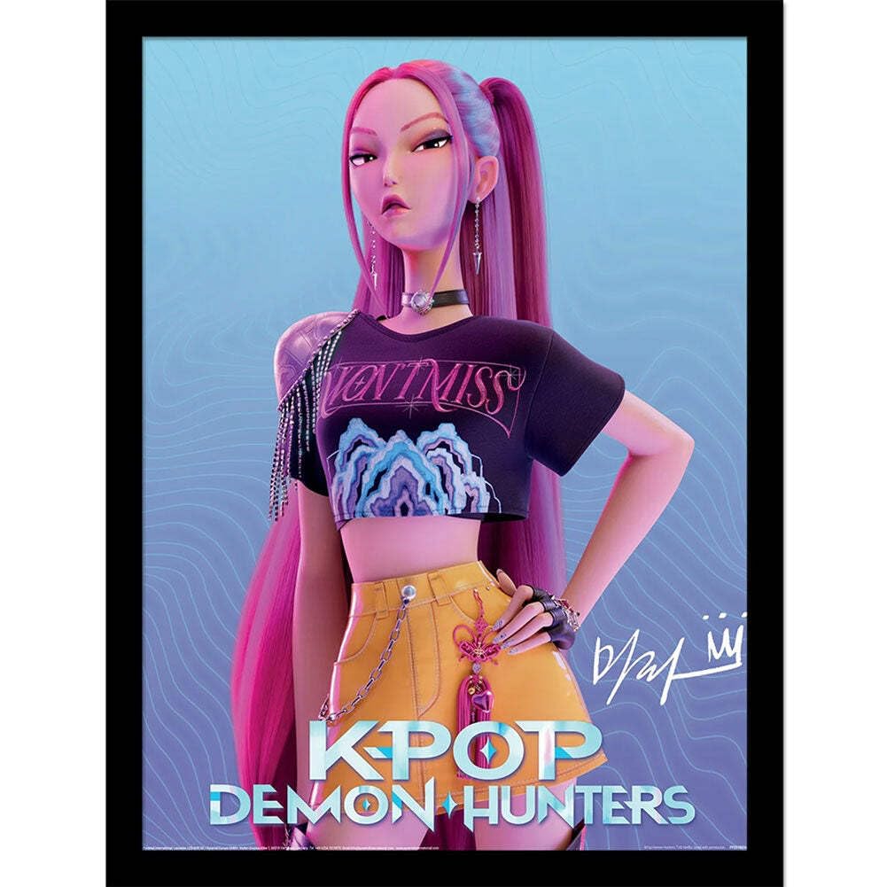 Pyramid International K-POP DEMON HUNTERS (MIRA) COLLECTOR PRINT 30cm x 40cm Framed Collector Print, Official Licensed K-Pop Wall Art Poster, Ready to Hang, One Size