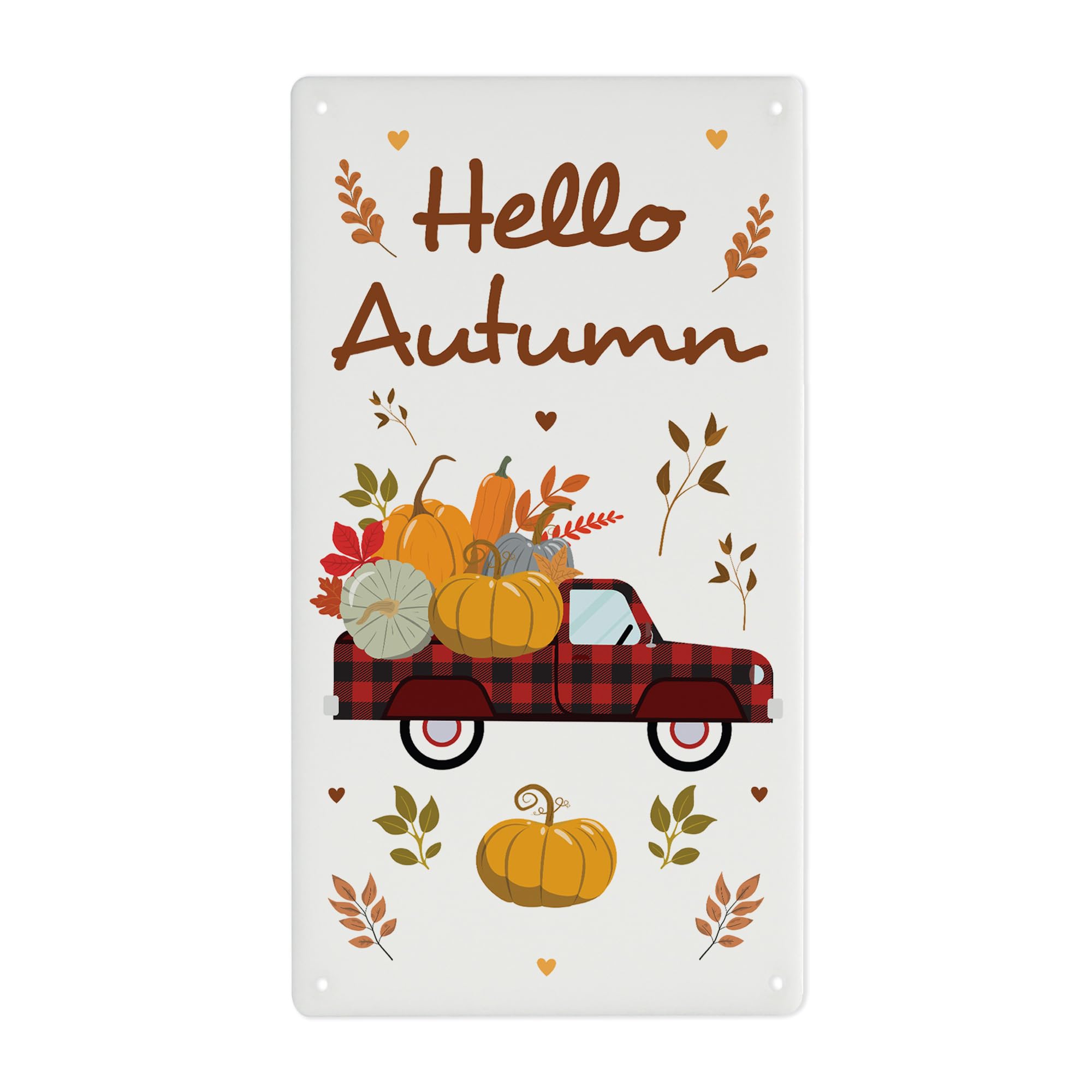 Red Ocean Hello Autumn Wall Plaque Decorations Autumnal Decor For Thanksgiving Fall Autumn Home Decor Signs Wall Mounted Plaques