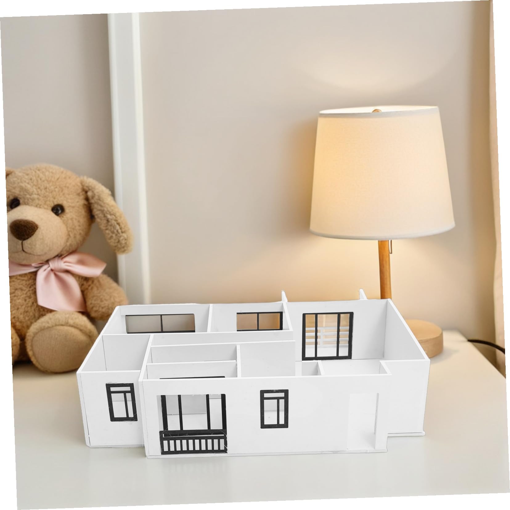 Kit Fai da Te per Casa in Miniatura 1:25, Modello Architettonico di Edificio Incompiuto, Layout 3d di Appartamento Due Camere, Soggiorno, Cucina e Bagno, per Hobby e Progettazione