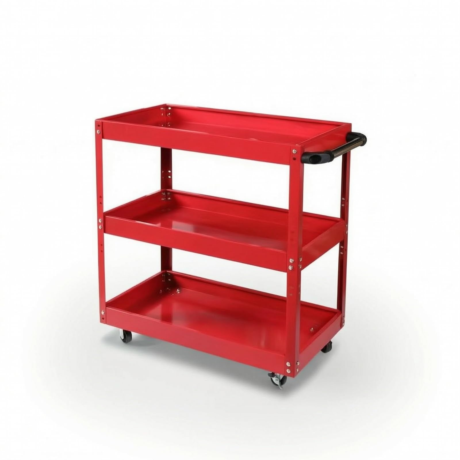 Carrello Portautensili a 3 Ripiani Mobile Carrello da Officina con Ruote Silenzioso per Artigiani, Garage, Modello HM4050