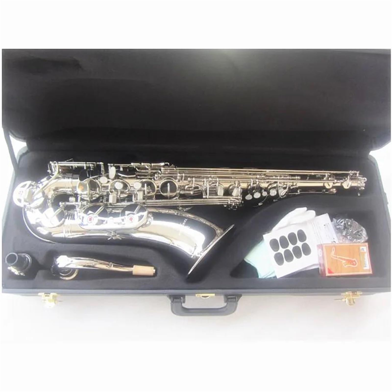 Sassofono Tenore Sib Sax Strumenti Musicali Tone Nickel Silver Plated Tubo Chiave Dorata Con Custodia