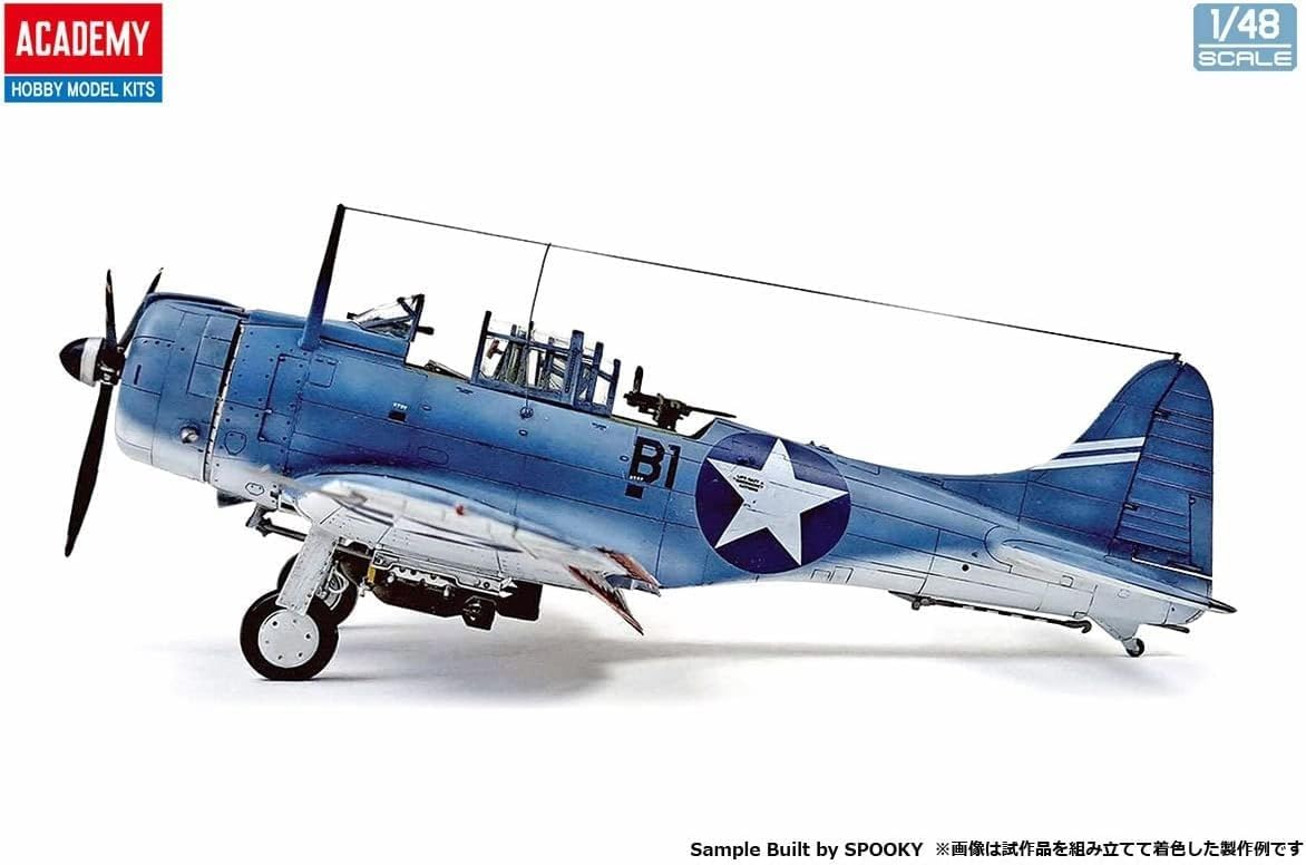 Academy 12345 1/48 US Navy SBD-3 Dauntless, Operation Midway Plastic Model, Molded Color