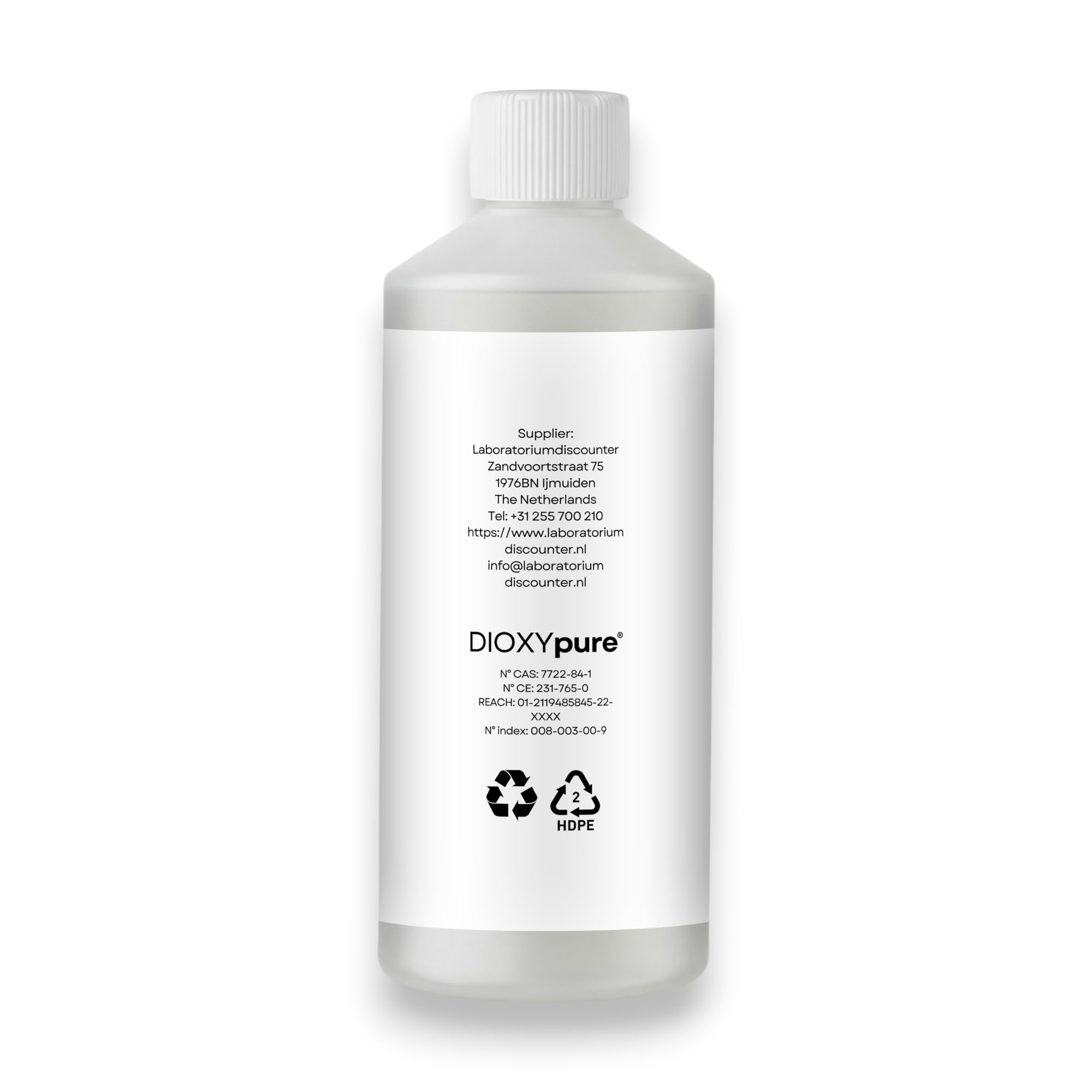 Peroxyde d'hydrogène de qualité alimentaire 3% - 500 ml - H2O2 - Eau oxygénée - Sans stabilisateurs ni additifs - Nettoyant naturel multi-usage - Bouchon sécurité enfant