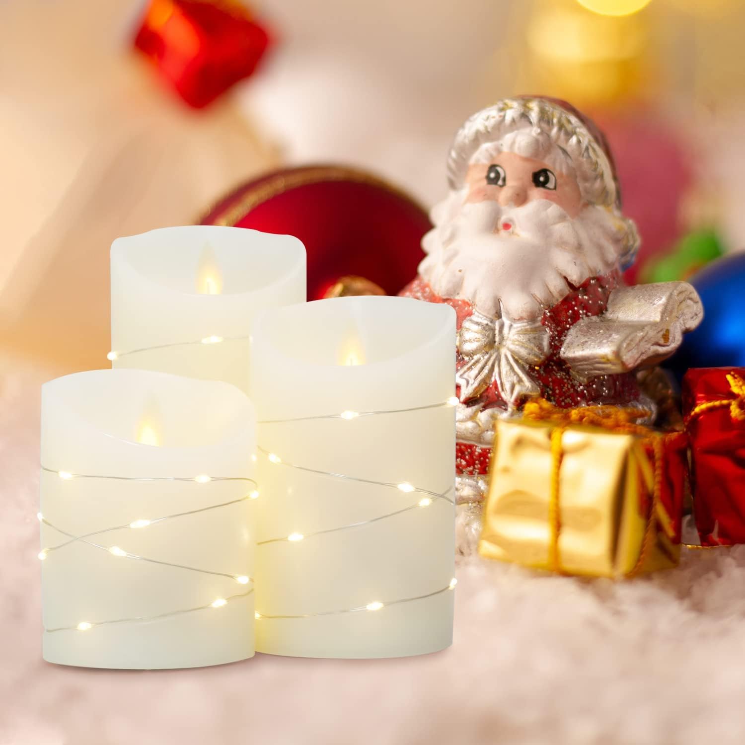 Bougies LED Sans Flamme Vacillante En Cire Véritable - Fausse