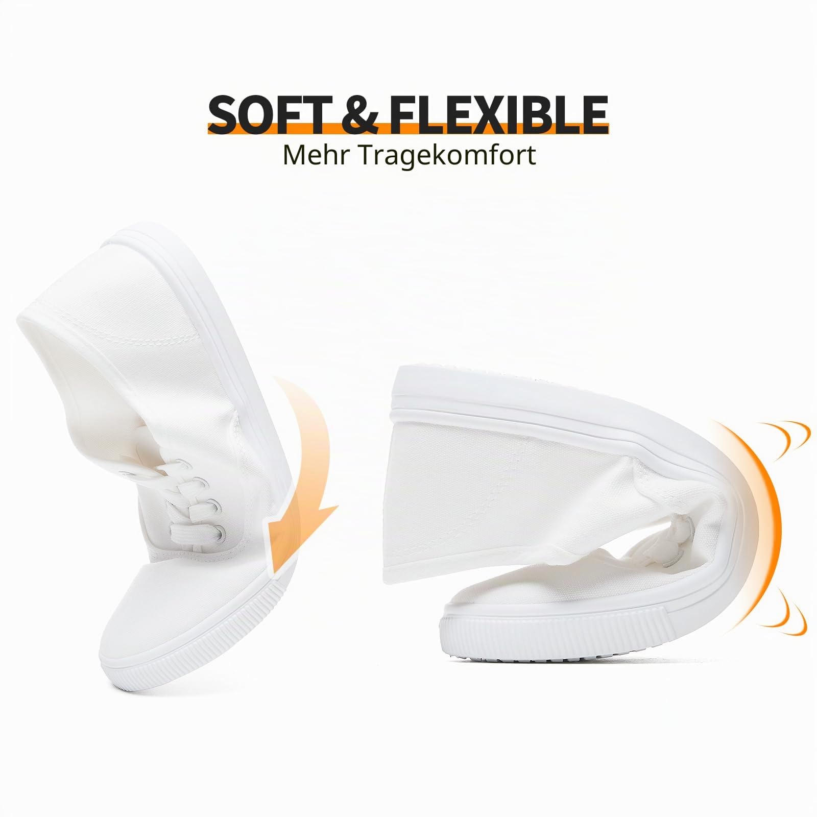Klassische weiße Damen-Sneaker, niedrige