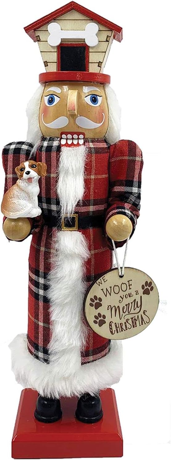 14" Dog Lover We Woof You a Merry Christmas Nutcracker