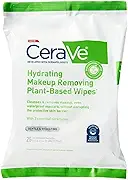 CeraVe Gentle Hydrating Cleansing Wipes, Makeup Remover Towelettes with Plant-Based Fabric, 25 Count