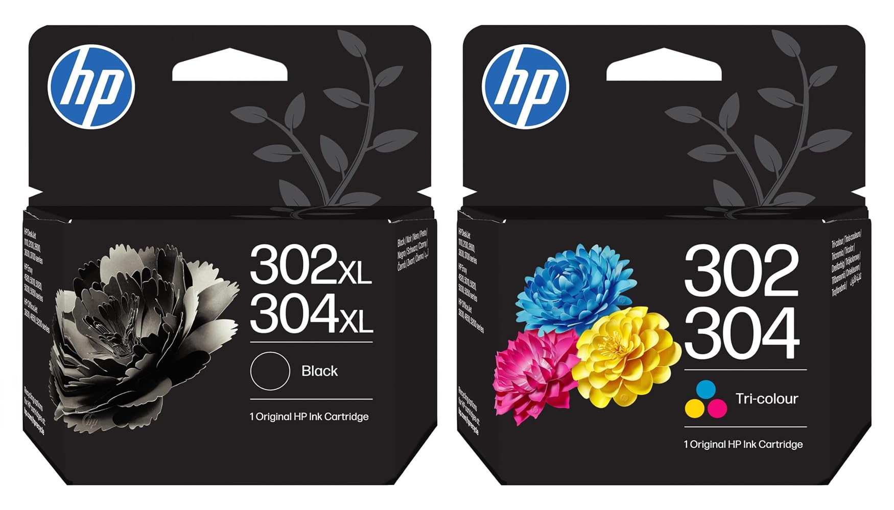 Cartucce d'inchiostro HP 302XL/304XL nero e 302/304 a colori B7RT9AE / B7RT6AE- Inchiostro per DeskJet 2630 3630 3720 OfficeJet 3830 ENVY 4520 5030 – Pacchetto di riciclaggio incluso