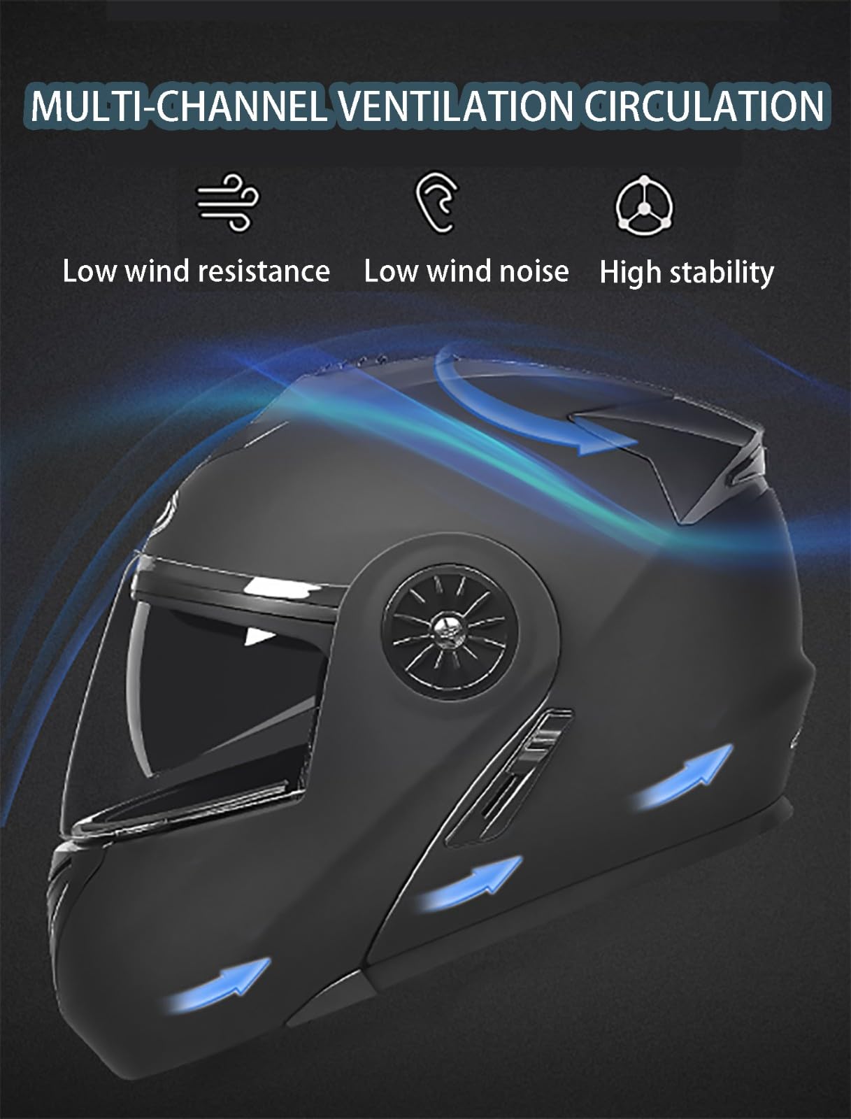 Casco De Moto Bluetooth, Casco Abatible, Guantes Táctiles Calientes, ECE Homologado Doble Visera Antivaho, Adultos Hombres Mujeres J,Medium