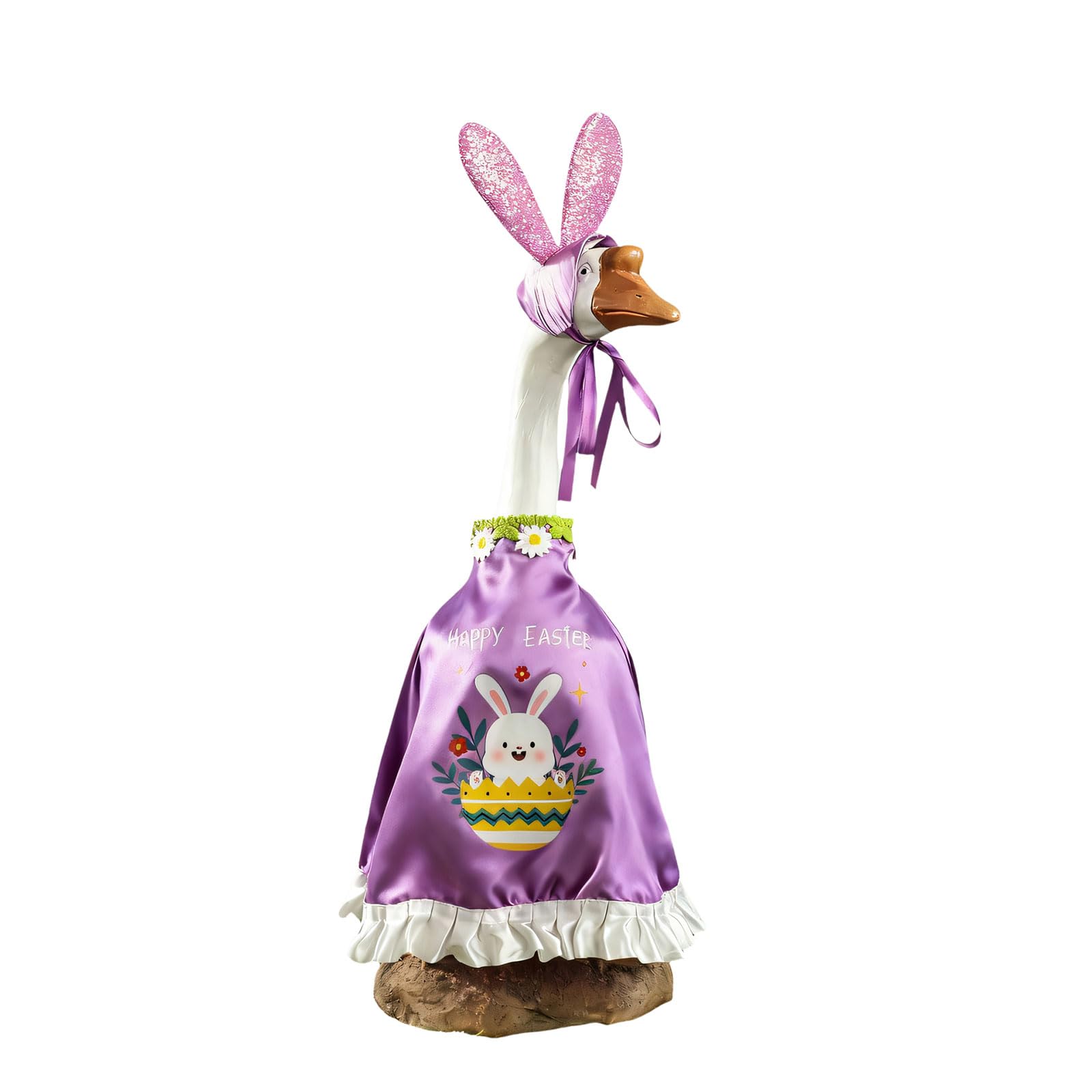 Msioytog Easter Door Decoration with Rabbits and Geese Designs Geese Costume for Holiday Polyester Easter Door Decoration