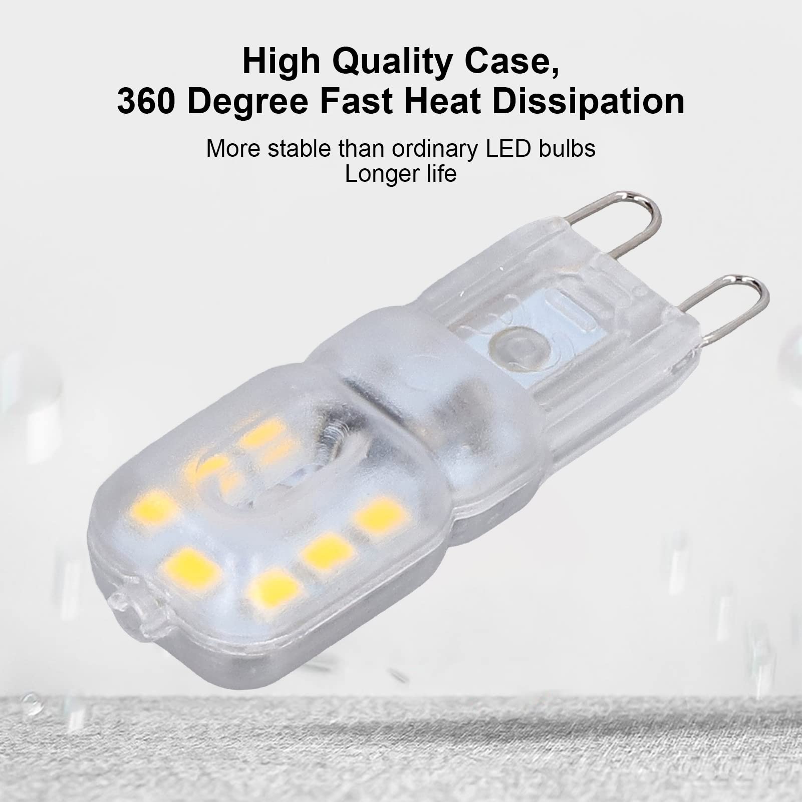 6 Dimmable LED Bulbs, G9 Bulb Energy Saving Eye Protection Small Quick Heat Dissipation Universal 3W for Table Lamp - Image 4