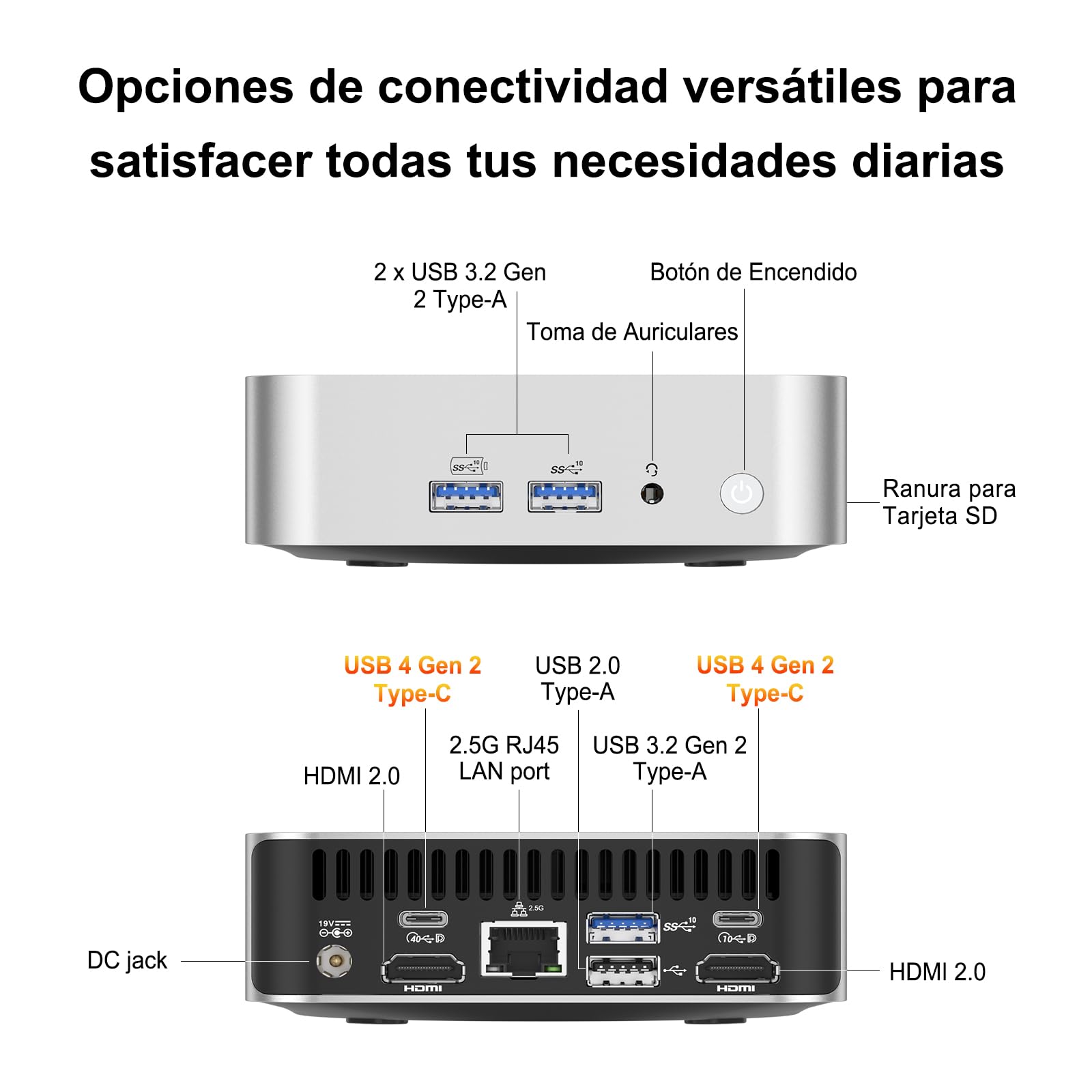 GEEKOM A6 Mini PC con AMD Ryzen 7 6800H, 16GB DDR5, 1TB SSD, Radeon 680M, Windows 11 Pro, USB4, LAN 2.5Gbps