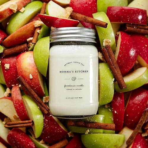 Antique Candle Co.® 16 Ounce Soy Candle, 80 Hour Burn Time, Cotton Wick, Mason Jar Candle (Momma's Kitchen)