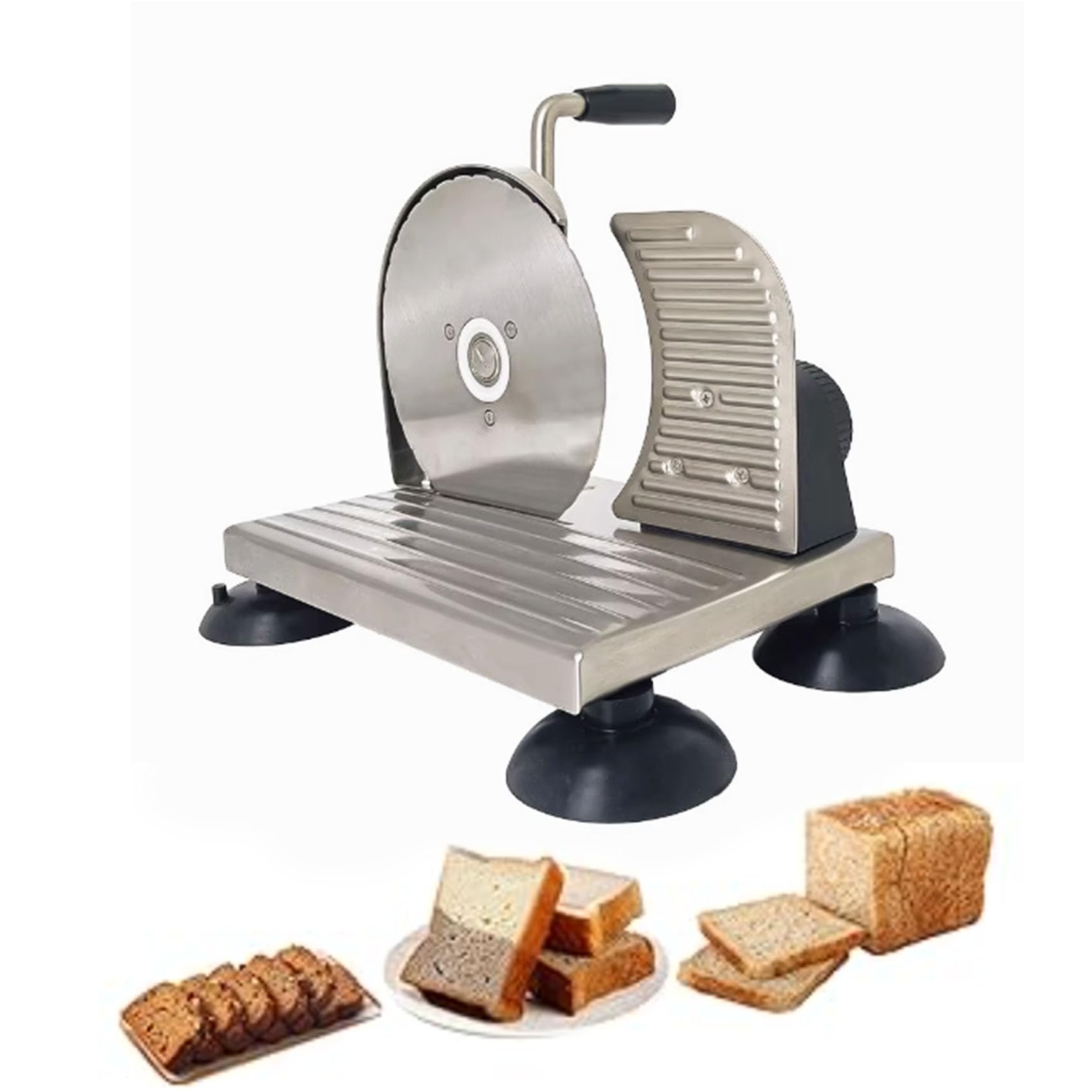 YXZYFPP Manual Bread Slicer, Adjustable Thickness for Even Slicing, Hand Crank with Measurement Scale, Ideals for Homemade Sourdough, Easy to Use Bread Cutters