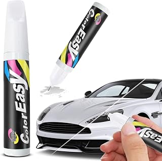 White Touch Up Paint for Cars – 2-in-1 Automotive Paint Pen for Car Scratch Repair – Quick Dry Auto Paint Scratch Remover Rim Touch Up – Restores & Protects Vehicle