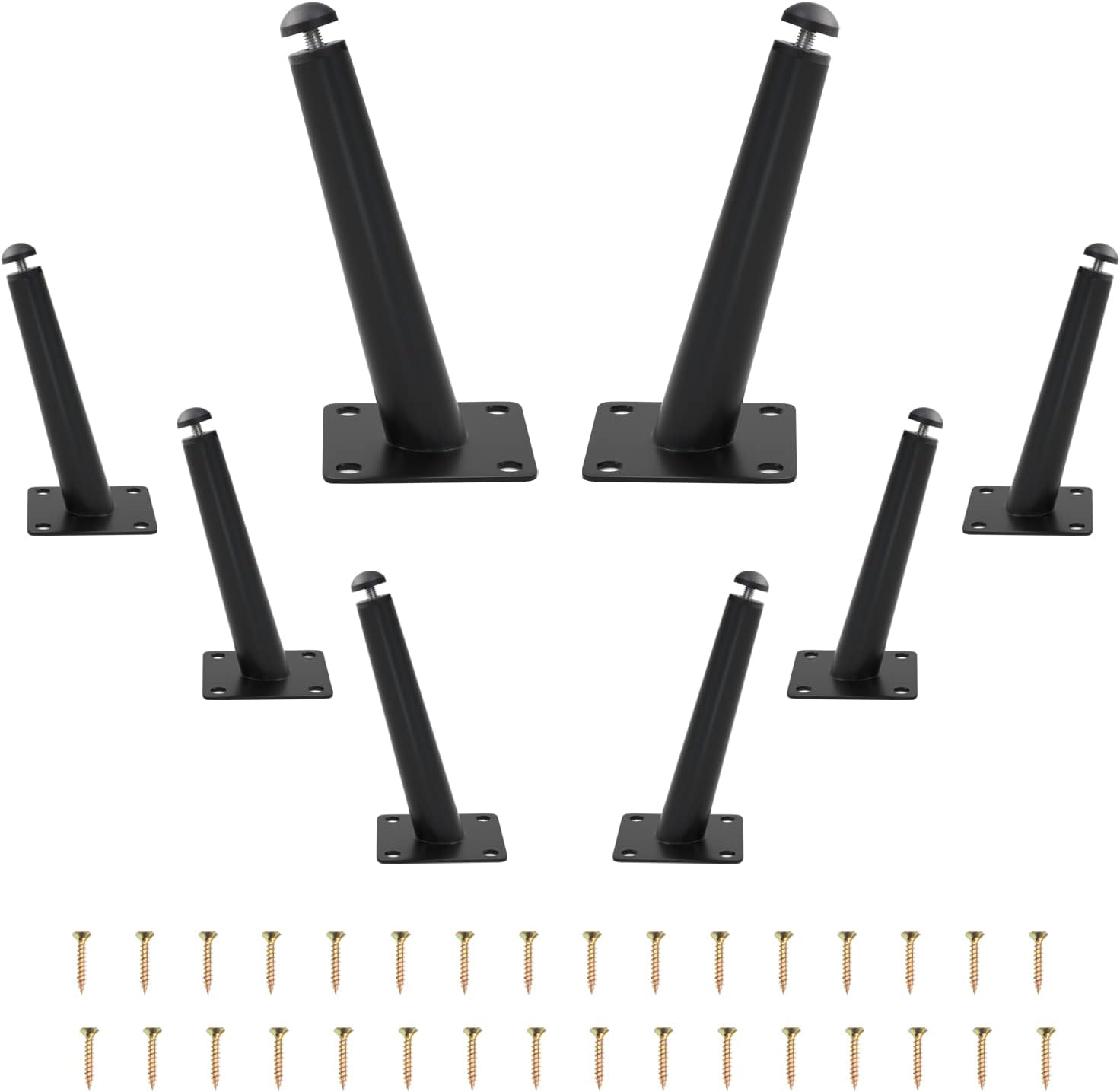 8 Inch Adjustable Furniture Legs Set of 8 Metal Oblique