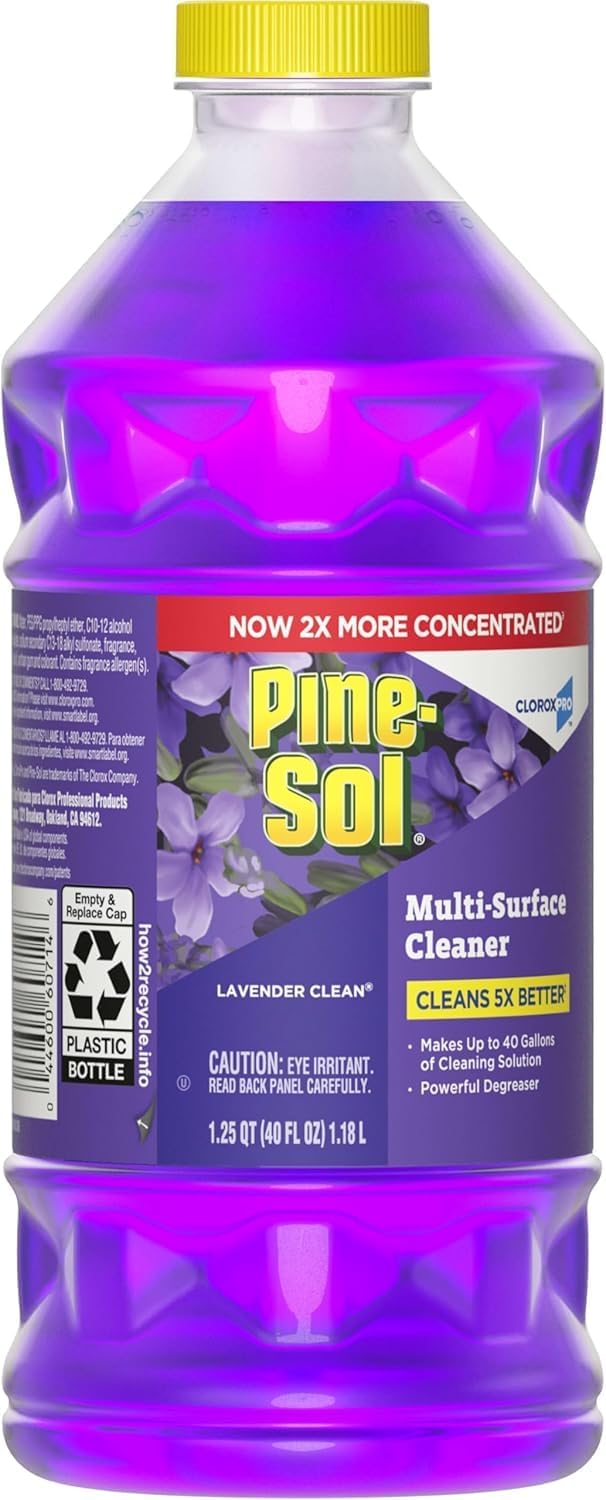 Pine-Sol 2X Concentrated Multi-Surface Concentrated Formula, All-Purpose Cleaner, Lavender Clean, Scent 40 Fluid Ounces (Pack of 2 total of 80 Fl oz) Makes 80 Gallons Of Cleaning Solution
