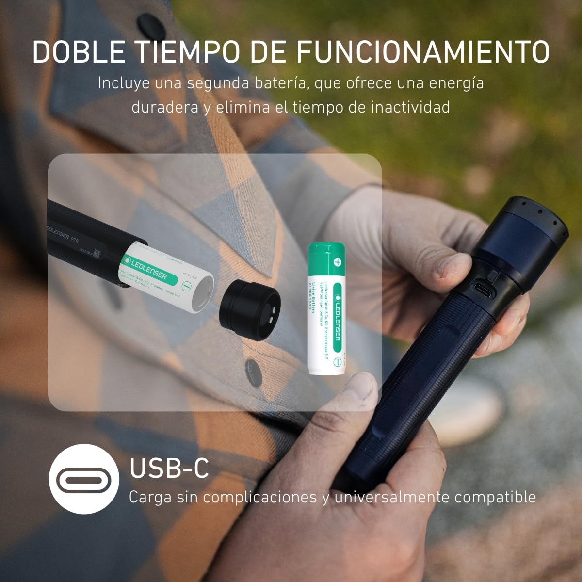Ledlenser P7R Linterna Recargable, 2000lm, IP68, Edición 25 Aniversario | Incluye batería adicional: doble autonomía, alcance 320 m, 4 modos, USB-C, para acampadas, senderismo, trabajo