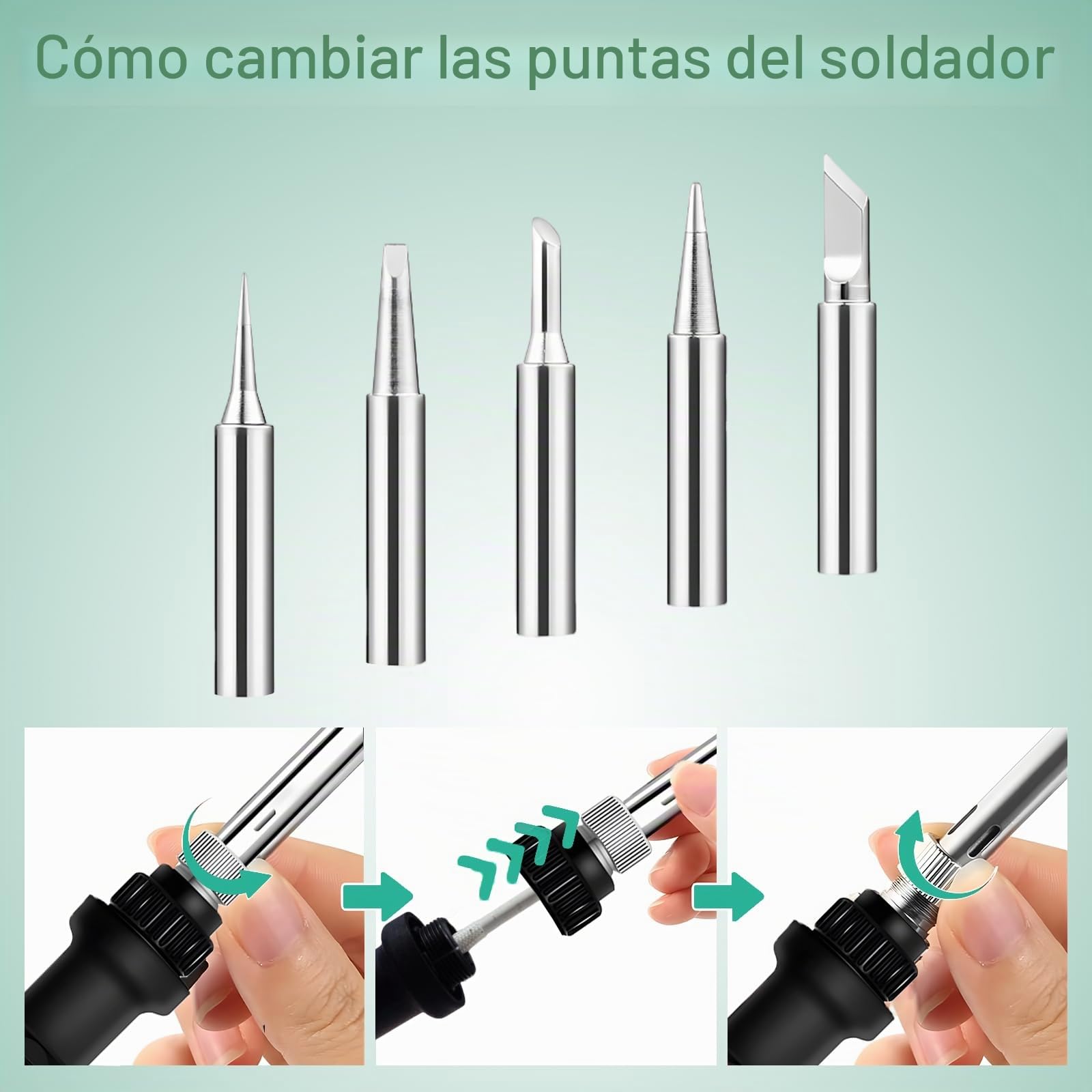 Kit De Soldador De Estaño,5pcs Puntas, Bomba Desoldadora, Soporte, Pinzas Antiestáticas, Alambre De Soldadura,80w Soldador Digital Temperatura Ajustable 180℃-500℃,Para El Uso Diversamente Reparado