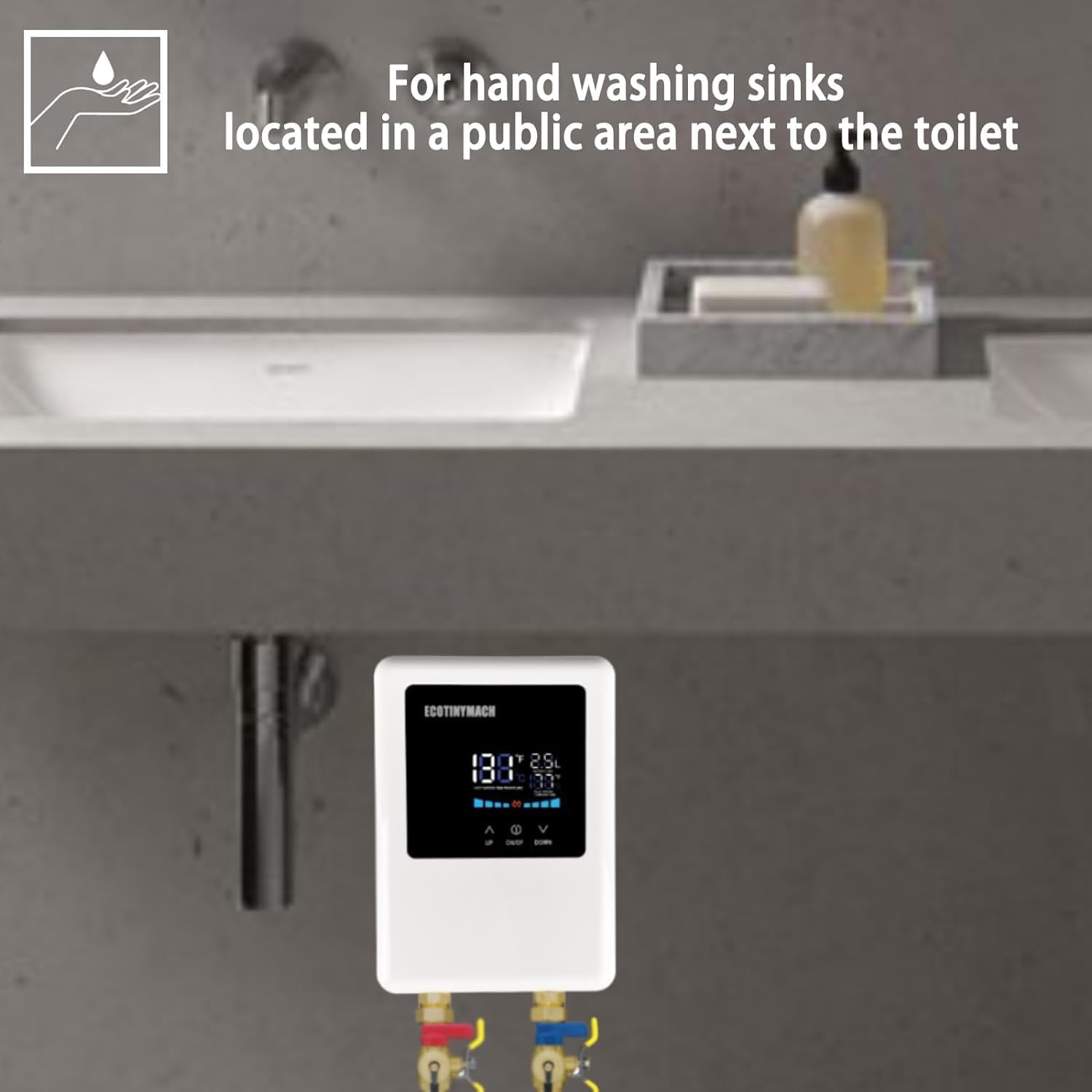 ECOTINYMACH Tankless Water Heater Electric 110V, 5000W Instant Water Heater Under Sink, Conversion Between Fahrenheit and Celsius, Remote Control